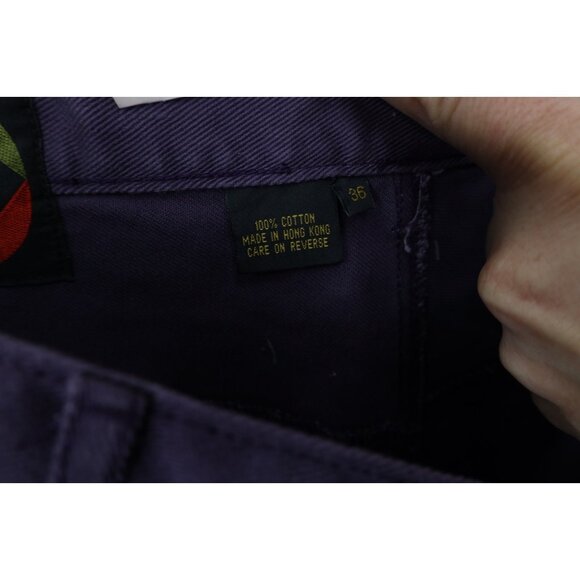 Deadstock Vintage 90s Fila Mens 36x34 Spell Out Baggy Skateboard Jeans Purple - Picture 7 of 13